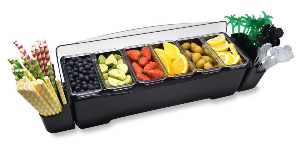 https://one2bar.com/wp-content/uploads/2014/09/condiment-holder-fruit-tray-premium-6-insert-pchs6blk-1024x512.jpg